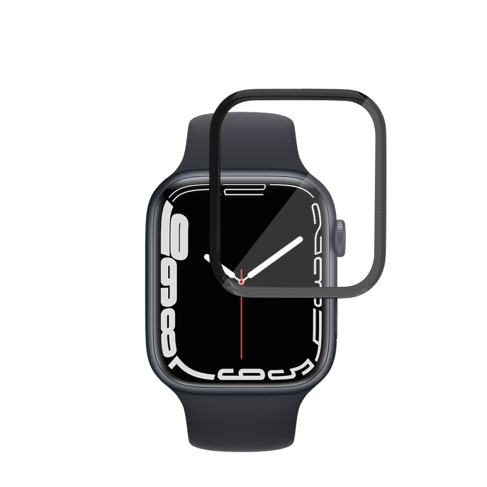 Techsuit Nano Flex -suojakalvo Apple Watch Series 9 / 8 / 7 45mm, Muovi, 2 kappaleen setti, Musta