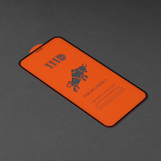 Techsuit-näytönsuoja Apple iPhone 11 / XR:lle, karkaistu lasi, täyshartsi, 111D, musta