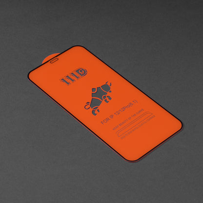 Techsuit-näytönsuoja Apple iPhone 12 / 12 Pro -puhelimelle, karkaistu lasi, täyshartsi, 111D, musta