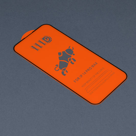 Techsuit-näytönsuoja Apple iPhone 14 Pro Maxille, karkaistu lasi, täyshartsi, 111D, musta