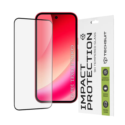 Techsuit-suojakalvo Google Pixel 10a:lle, Panssarilasi, Full Glue, 111D, Musta