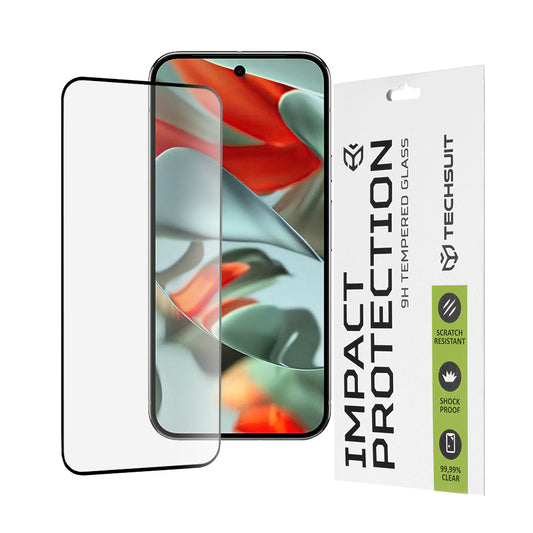 Techsuit-näytönsuoja Google Pixel 9 Pro XL:lle, karkaistu lasi, täysiliima, 111D, musta