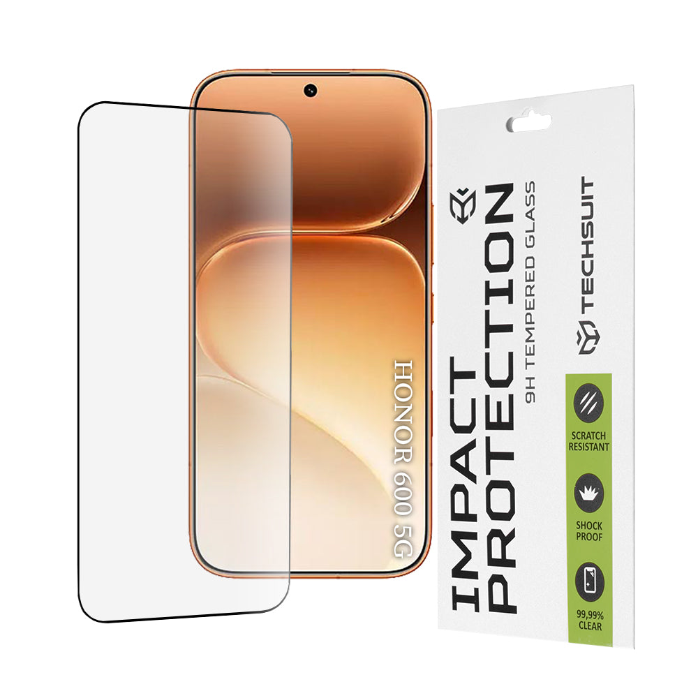 Techsuit-näytönsuoja Honor 600 Pro / 600:lle, karkaistu lasi, täyshartsi, 111D, musta