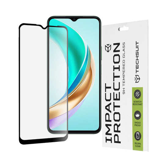 Techsuit Screen Protector Film for Honor X6b, Tempered Glass, Full Glue, 111D, Black