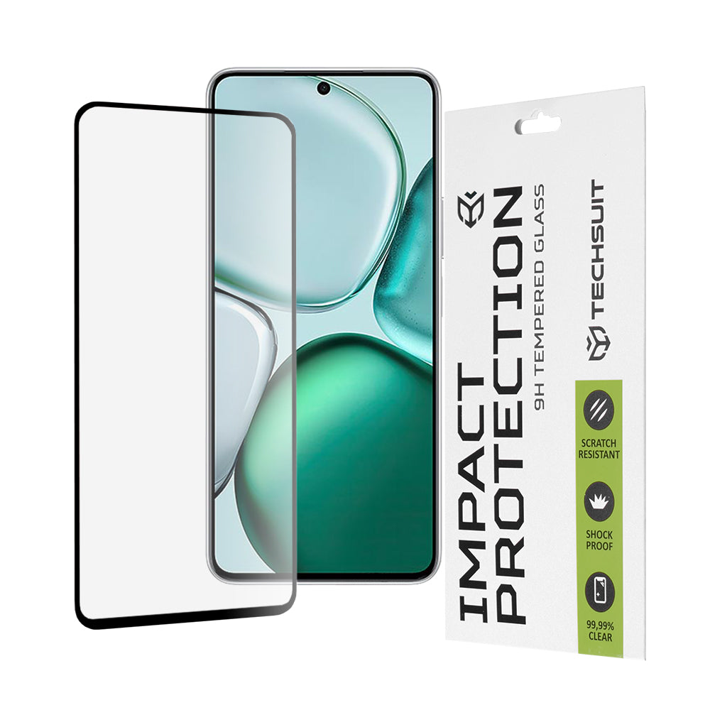 Techsuit-näytönsuoja Honor X9c Smartille, karkaistu lasi, täysiliima, 111D, musta