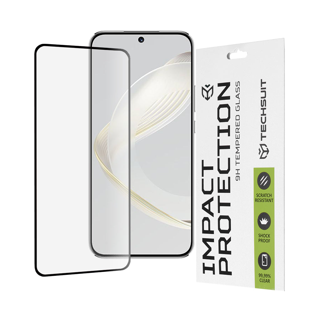 Techsuit-näytönsuoja Huawei nova 12s / nova 11:lle, karkaistu lasi, täysiliima, 111D, musta