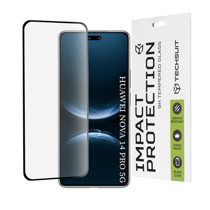 Techsuit-näytönsuojakalvo Huawei nova 14 Prolle, Panssarilasi, Full Glue, 111D, Musta