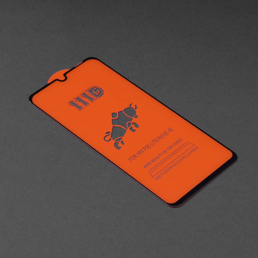 Techsuit-näytönsuoja Huawei P30 lite New Edition / P30 lite -puhelimelle, karkaistu lasi, täysiliimainen, 111D, musta