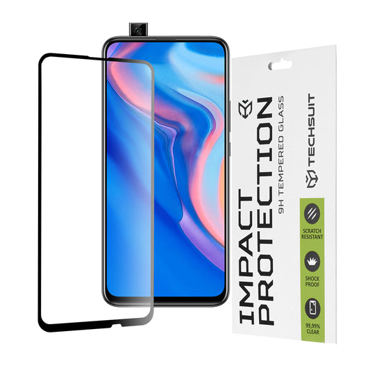 Techsuit-näytönsuoja Huawei Y9 Prime (2019) / P Smart Z:lle, karkaistu lasi, täysiliima, 111D, musta