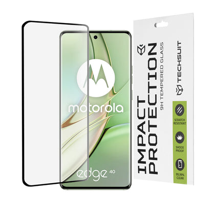 Techsuit-näytönsuoja Motorola Edge (2023) / Edge 40:lle, karkaistu lasi, täysiliima, 111D, musta