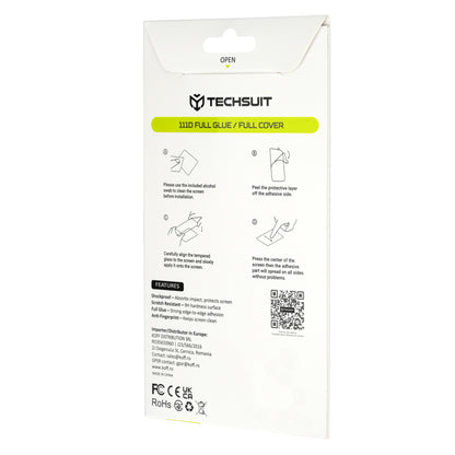 Techsuit-näytönsuoja Motorola Edge 70 Maxille, karkaistu lasi, täysiliima, 111D, musta