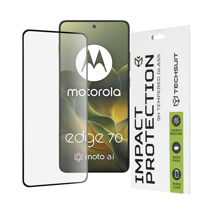 Techsuit-suojakalvo Motorola Edge 70:lle, Panssarilasi, Full Glue, 111D, Musta