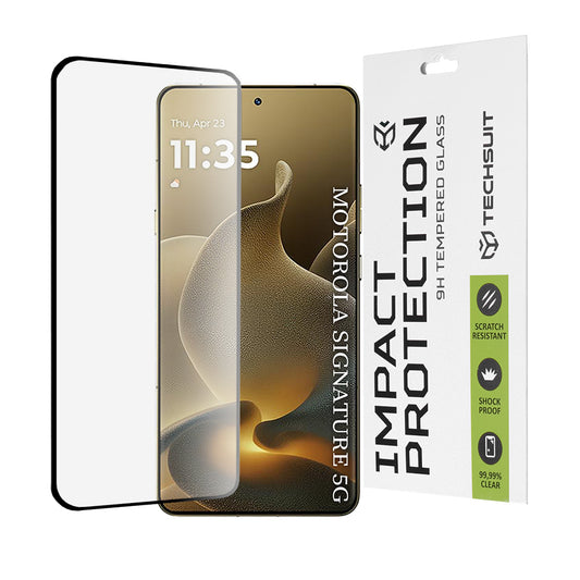 Techsuit-näytönsuojakalvo Motorola Edge 70 Ultra / Signature -puhelimelle, Panssarilasi, 111D, Full Glue, Musta