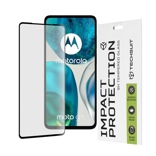 Techsuit-näytönsuoja Motorola Moto G52 / G82:lle, karkaistu lasi, täyshartsi, 111D, musta