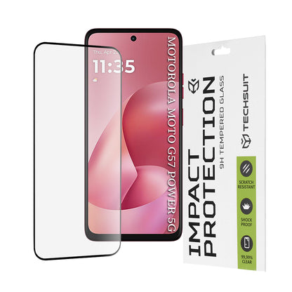 Näytönsuojakalvo Techsuit Motorola Moto G67 Power / G57 Power -puhelimille, Panssarilasi, Full Glue, 111D, Musta