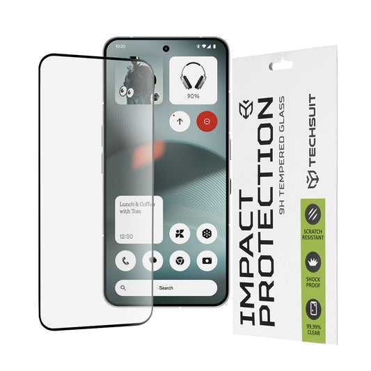 Techsuit-näytönsuoja Nothing Phone (3):lle, karkaistu lasi, täysiliima, 111D, musta