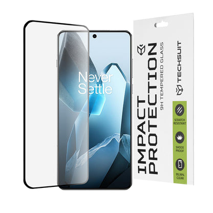 Techsuit-näytönsuoja OnePlus 13:lle, karkaistu lasi, täyshartsi, 111D, musta