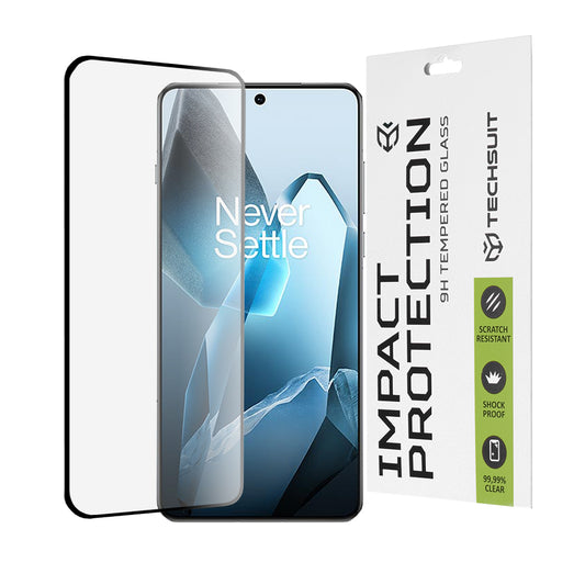Techsuit-näytönsuoja OnePlus 13:lle, karkaistu lasi, täyshartsi, 111D, musta
