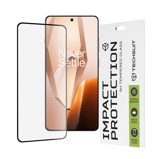 Techsuit-näytönsuoja OnePlus 13R:lle, karkaistu lasi, täyshartsi, 111D, musta