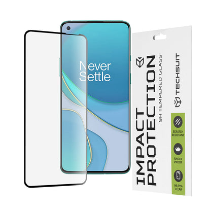 Techsuit-näytönsuoja OnePlus 8T:lle, karkaistu lasi, täysiliima, 111D, musta