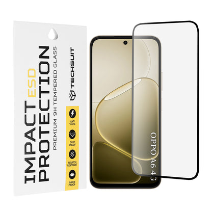 Techsuit Screen Protector for Oppo A6x 4G / A6x / A6 4G, Tempered Glass, Full Glue, Black