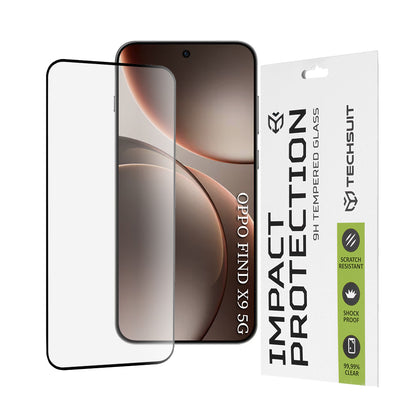 Techsuit-näytönsuojakalvo Oppo Find X9:lle, Panssarilasi, Full Glue, 111D, Musta