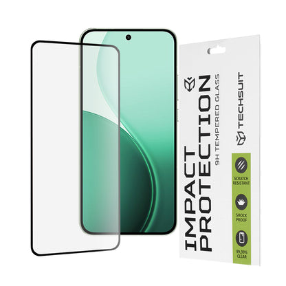 Techsuit-näytönsuoja Oppo Reno14:lle, karkaistu lasi, täysiliima, 111D, musta