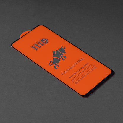 Techsuit Screen Protector Film for Oppo Reno4 Lite, Tempered Glass, Full Glue, 111D, Black