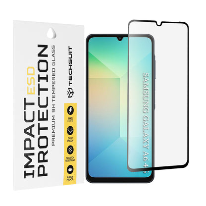 Techsuit-näytönsuoja Samsung Galaxy A06 A065:lle, karkaistu lasi, täysiliimainen, musta