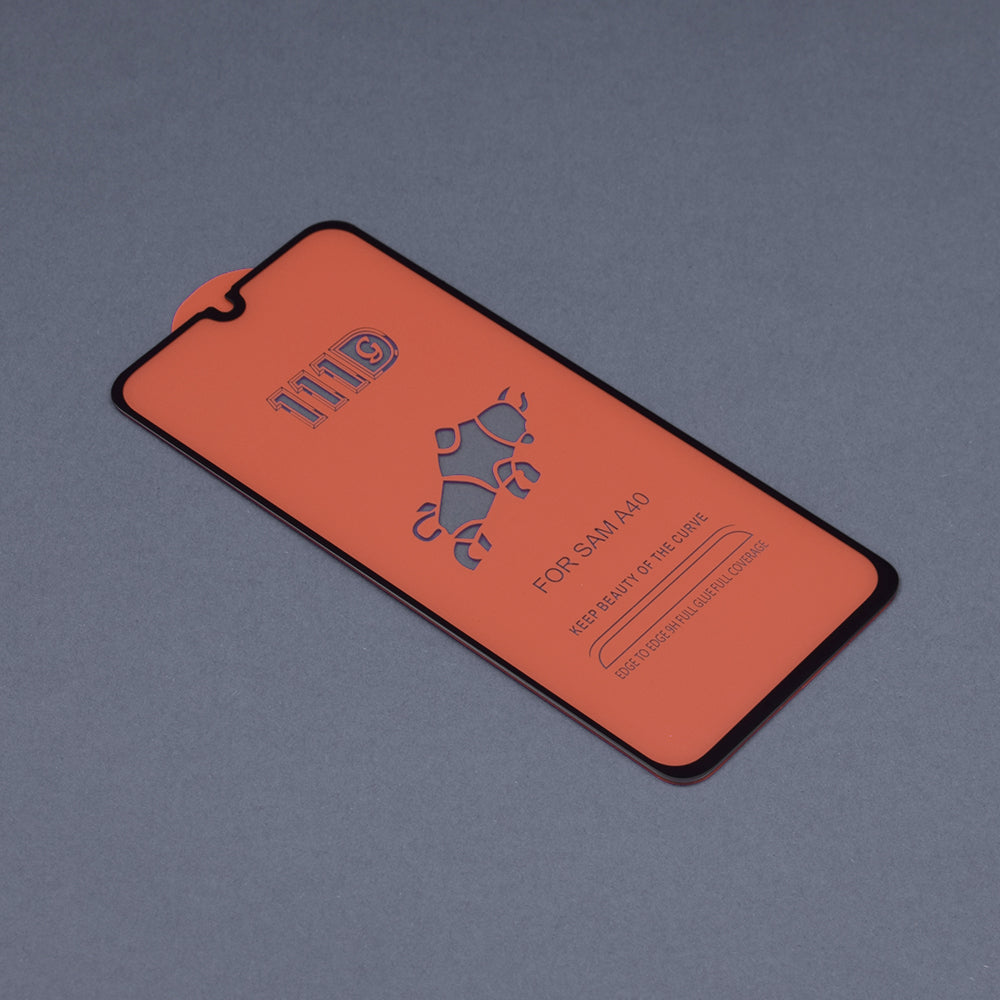 Techsuit-näytönsuoja Samsung Galaxy A40 A405:lle, karkaistu lasi, täysiliima, 111D, musta