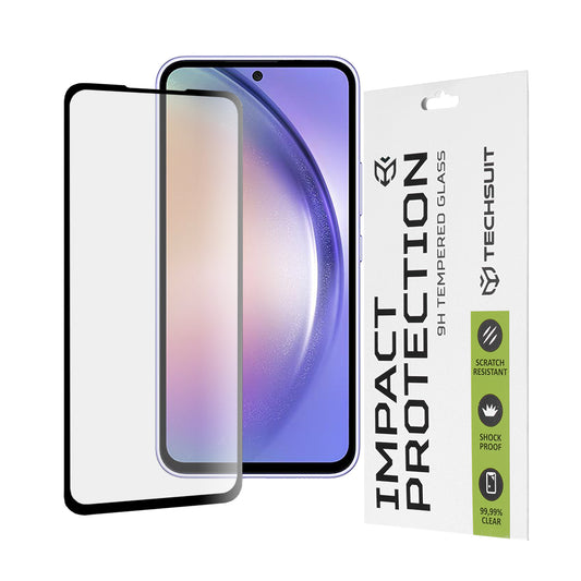 Techsuit-näytönsuoja Samsung Galaxy A54 A546:lle, karkaistu lasi, täysiliimainen, 111D, musta