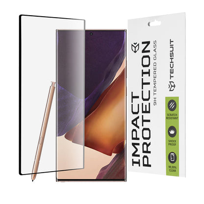 Techsuit-näytönsuoja Samsung Galaxy Note 20 Ultra 5G N986 / Note 20 Ultra N985 -puhelimelle, karkaistu lasi, täysiliimainen, 111D, musta