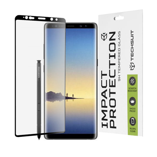 Techsuit-näytönsuoja Samsung Galaxy Note 8 N950:lle, karkaistu lasi, täysiliima, 111D, musta
