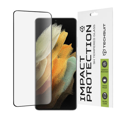 Techsuit-näytönsuoja Samsung Galaxy S21 Ultra 5G G998:lle, karkaistu lasi, täysiliima, 111D, musta