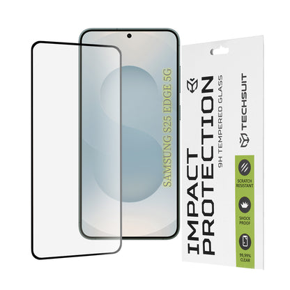Techsuit-näytönsuoja Samsung Galaxy S25 Edge S937:lle, karkaistu lasi, täyshartsi, 111D, musta