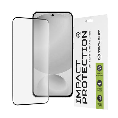 Techsuit-näytönsuoja Samsung Galaxy S25 FE:lle, karkaistu lasi, täysiliima, 111D, musta