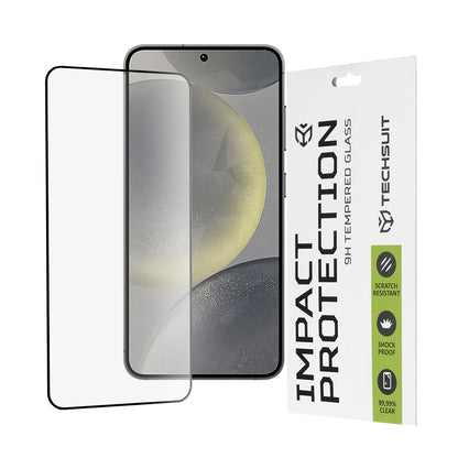 Techsuit-näytönsuoja Samsung Galaxy S25 S931 / S24 S921:lle, karkaistu lasi, täysiliima, 111D, musta