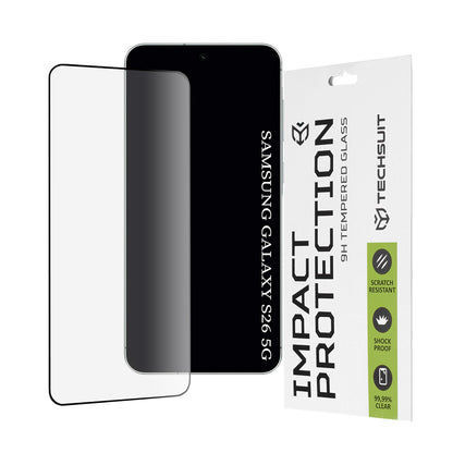 Techsuit-näytönsuojakalvo Samsung Galaxy S26 S942:lle, Panssarilasi, Full Glue, 111D, Musta