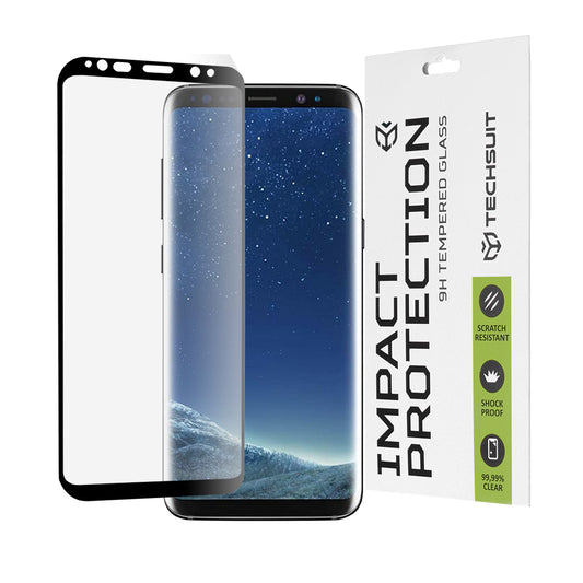 Techsuit-näytönsuoja Samsung Galaxy S8 G950:lle, karkaistu lasi, täysiliima, 111D, musta