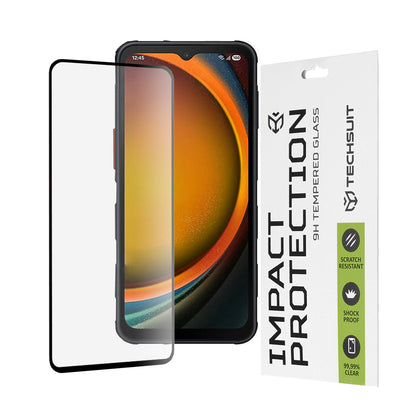 Techsuit-näytönsuoja Samsung Galaxy XCover7 Prolle, karkaistu lasi, täysiliima, 111D, musta