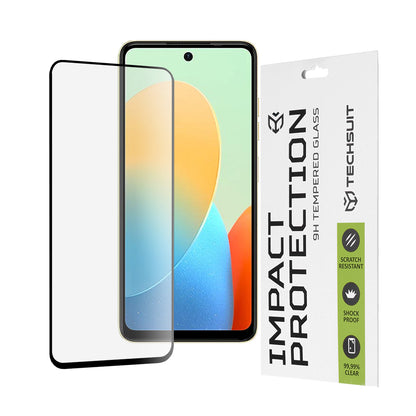 Techsuit-näytönsuoja Tecno Spark 20 / Spark Go 2024 / Spark 20C / Smart 8 / Hot 40i -puhelimille, karkaistua lasia, täyshartsi, 111D, musta