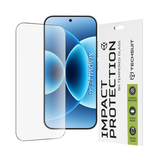 Techsuit-suojakalvo Xiaomi 17:lle, Panssarilasi, Full Glue, 111D, Musta
