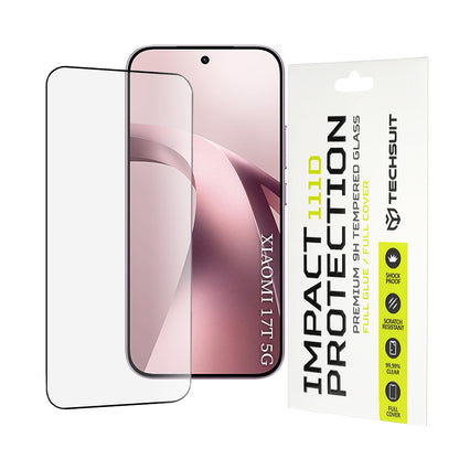 Techsuit-näytönsuoja Xiaomi 17T:lle, karkaistu lasi, täysiliima, 111D, musta