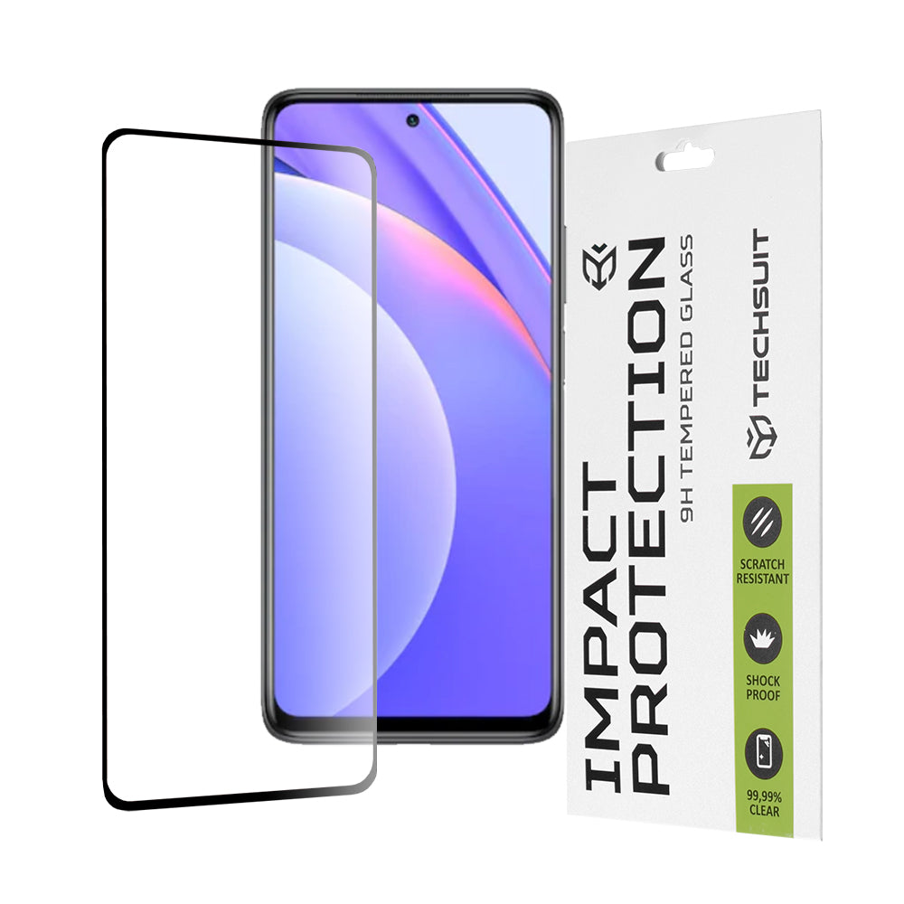 Techsuit-näytönsuoja Xiaomi Mi 10T Lite 5G:lle, karkaistu lasi, täysiliima, 111D, musta