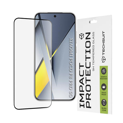 Techsuit-suojakalvo Xiaomi Poco F8 Pro:lle, Karkaistu lasi, Full Glue, 111D, Musta