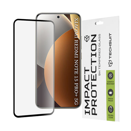 Techsuit-näytönsuojakalvo Xiaomi Poco M8 Pro / Redmi Note 15 Pro+ 5G:lle, Karkaistu lasi, Full Glue, 111D, Musta