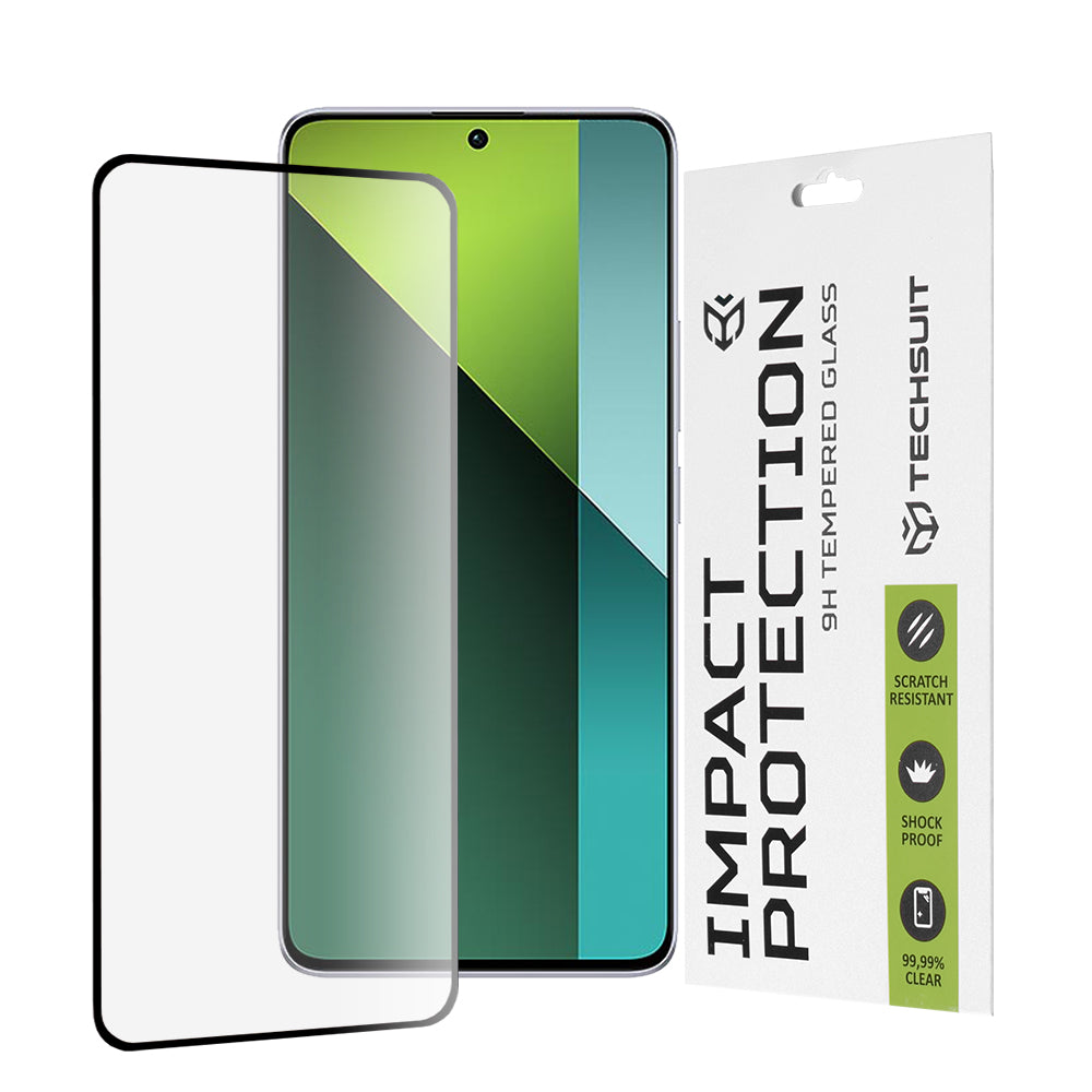 Techsuit-näytönsuoja Xiaomi Poco X6 / Redmi Note 13 Pro 5G:lle, karkaistu lasi, täyshartsi, 111D, musta