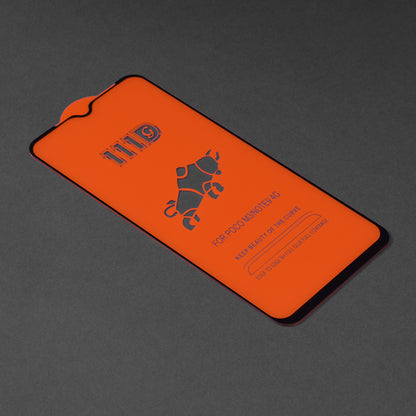 Techsuit-näytönsuoja Xiaomi Redmi 9 Power / 9T / Poco M3:lle, karkaistu lasi, täyshartsi, 111D, musta