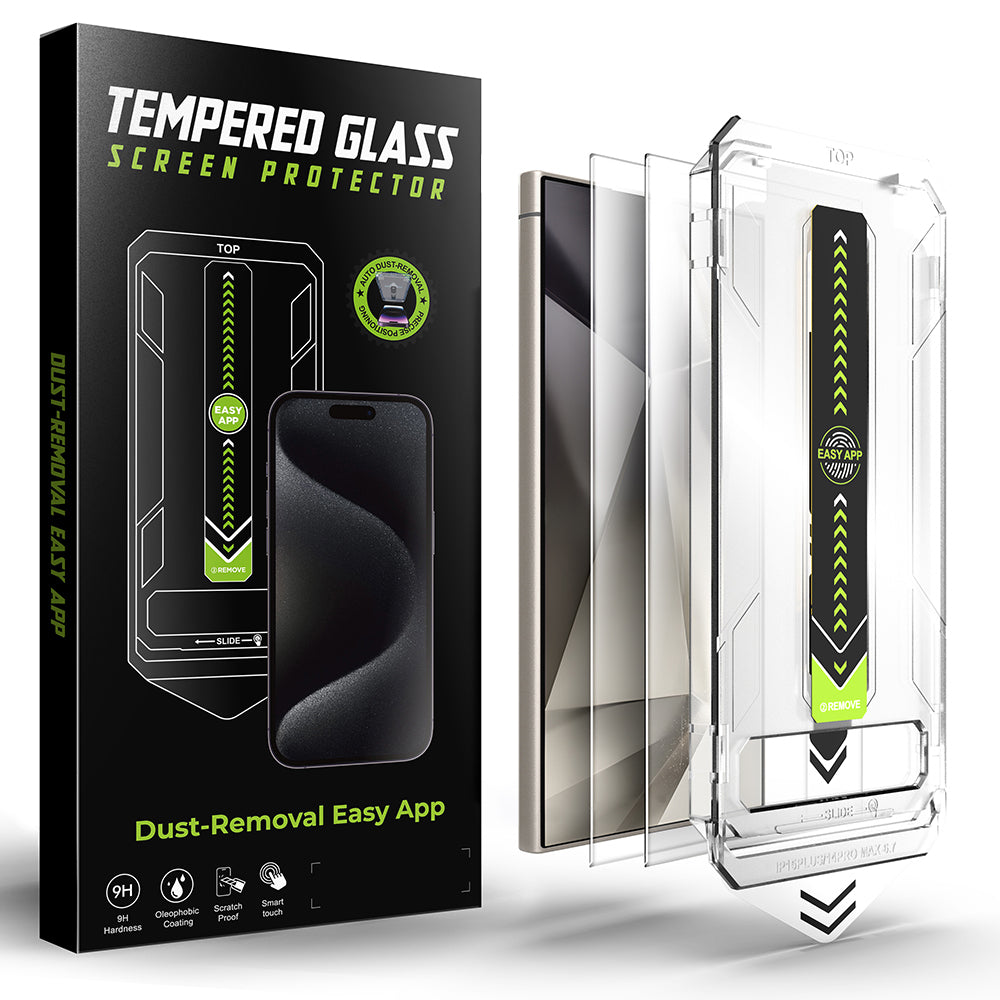 Techsuit TitanGlass CrystalHD -näytönsuoja Samsung Galaxy S24 Ultra S928:lle, turvalasi, täysi liima, 2 kappaleen setti