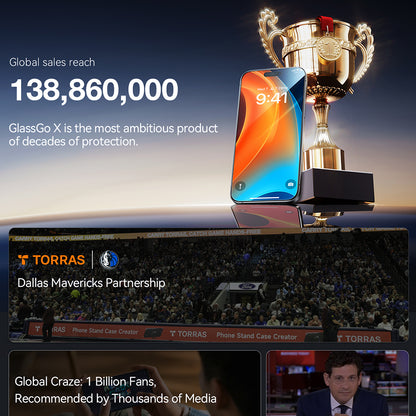 Torras GlassGo Install Master Screen Protector for Apple iPhone 16, Tempered Glass, Full Glue, Black